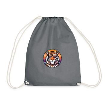 Tiger Comic Cool Summer - Drawstring Bag - grey - Front