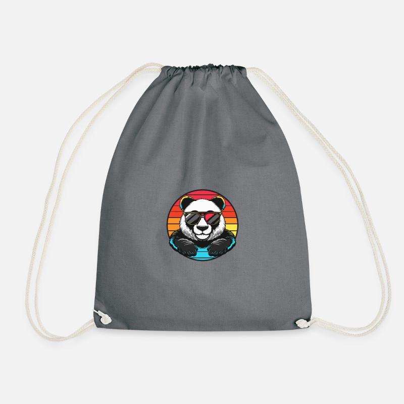Panda Comic Cool Sommer - Turnbeutel - Grau