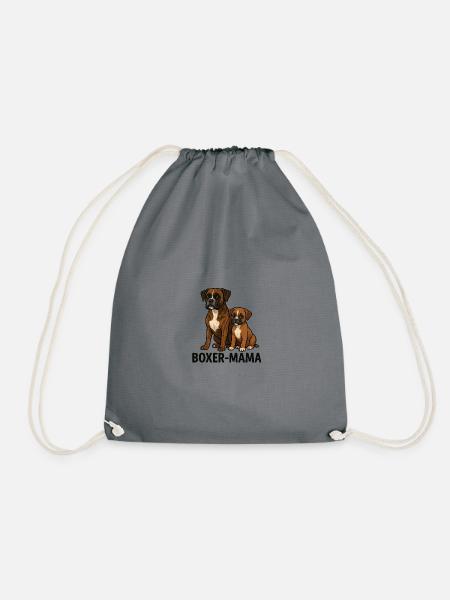 Boxer-Mama – Liebe auf vier Pfoten - Turnbeutel - Grau