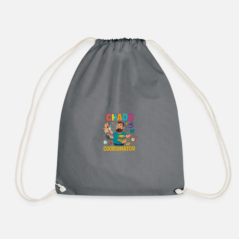 Chaos Coordinator – Funny Sayings Shirt for Elt - Drawstring Bag - grey