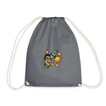 Space enthusiast with glasses - Drawstring Bag - grey - Front