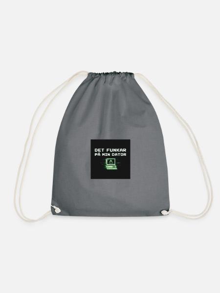 Develops humor – it works on my computer - Drawstring Bag - grey