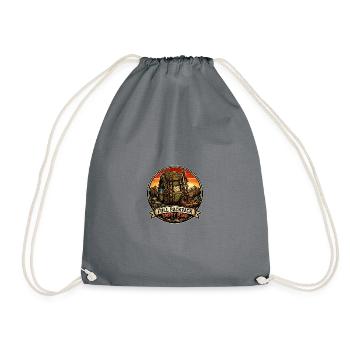 Full Backpack, Empty Mind, Hiking Shirt and gift - Drawstring Bag - grey - Front