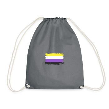 Drapeau de la fierté non binaire - Sac de sport léger - gris - Devant
