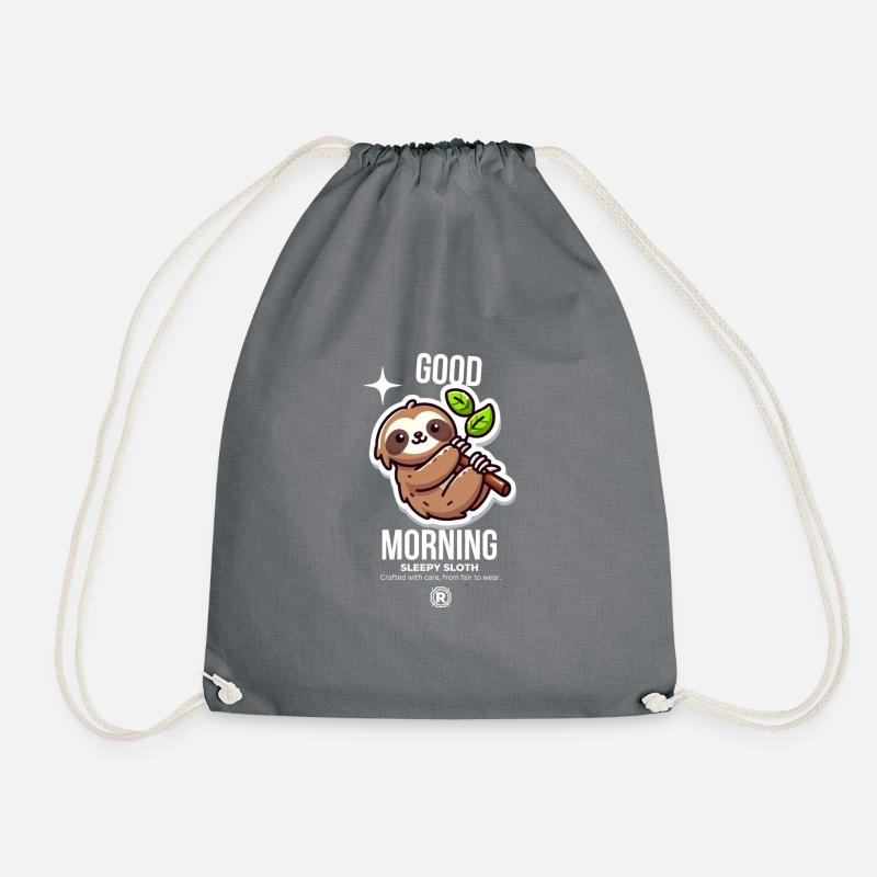 good morning - Drawstring Bag - grey