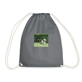 Angel and Wanda our French Bulldogs - Drawstring Bag - grey - Front