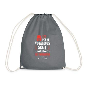 Les papas voyageurs sont les meilleurs t-shirt - Sac de sport léger - gris - Devant