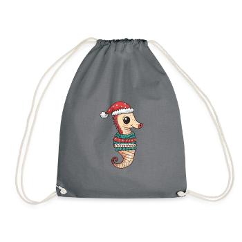 Bande dessinée de Noël hippocampe - Sac de sport léger - gris - Devant
