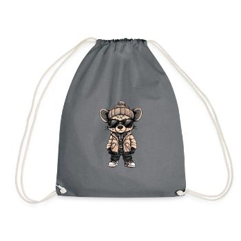 Hyène Bande Dessinée Cool - Sac de sport léger - gris - Devant
