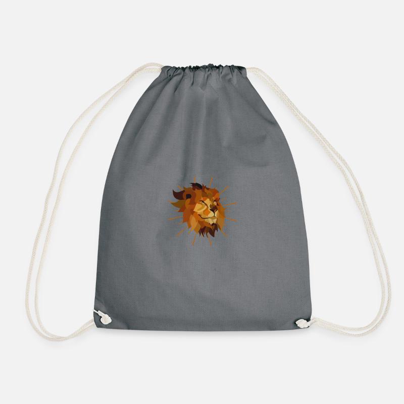 Lion - Drawstring Bag - grey