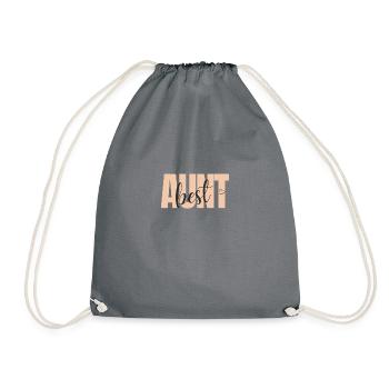 Beste Tante Best Aunt Design mit Herz Geschenkidee - Turnbeutel - Grau - Vorne