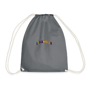 Los Angeles Logo: Collegiate Design Colors - Drawstring Bag - grey - Front