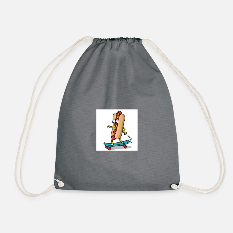 Hot Dog Skateboard - Turnbeutel - Grau