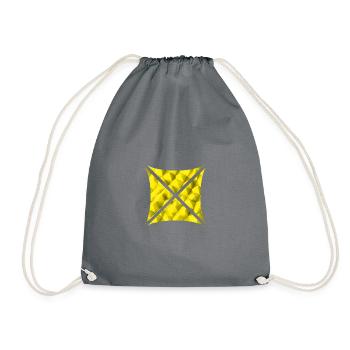 Abstract Polygon Design Yellow - Drawstring Bag - grey - Front