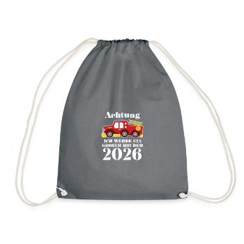 Achtung Ich Werde Ein Großer Bruder 2026 - Turnbeutel - Grau - Vorne