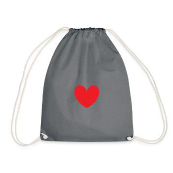 coeur rouge - Sac de sport léger - gris - Devant