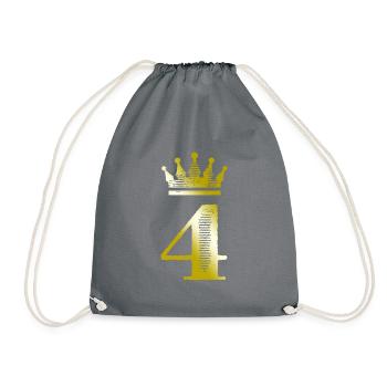 4 Chiffre Couronne Or - Sac de sport léger - gris - Devant