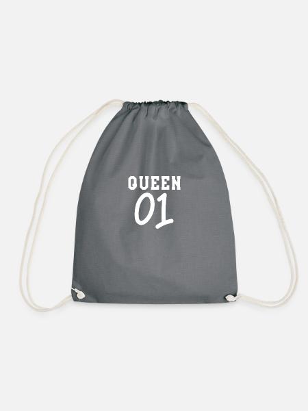 Queen 01 der Familie - Turnbeutel - Grau