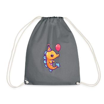 Hippocampe Anniversaire Bébé - Sac de sport léger - gris - Devant