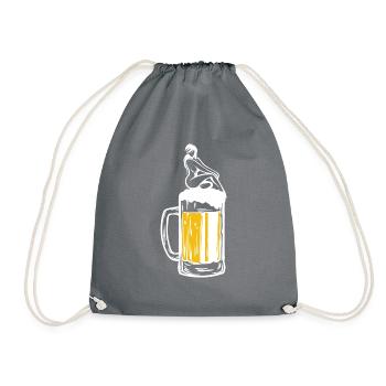 Beer Wine Whiskey Schnapps Alcohol - Drawstring Bag - grey - Front
