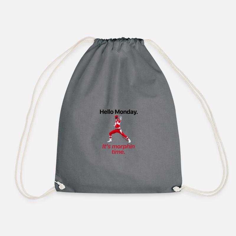 Power Rangers Hello Monday. It's Morphin Time - Drawstring Bag - grey