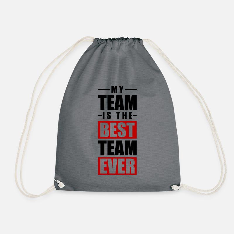 Mein Team Spruch - Turnbeutel - Grau