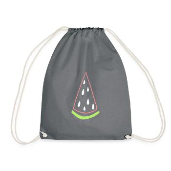 Fruit Melon White Fruit Gift Gift Idea - Drawstring Bag - grey - Front