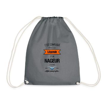 C'est compliqué d'être une légende t-shirt nageur - Sac de sport léger - gris - Devant