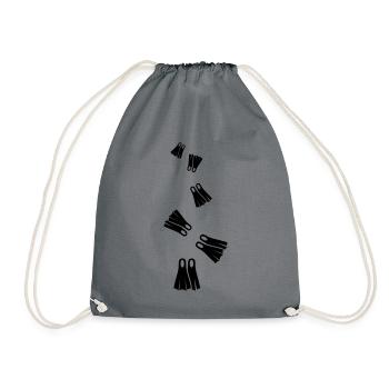 Diving Fins Diver silhouette - Drawstring Bag - grey - Front