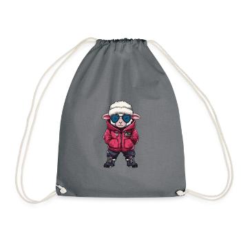 Sheep Cool Comic - Drawstring Bag - grey - Front