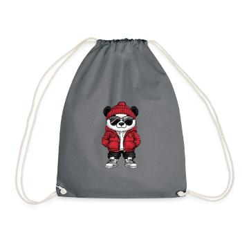 Panda Cool Comic - Turnbeutel - Grau - Vorne