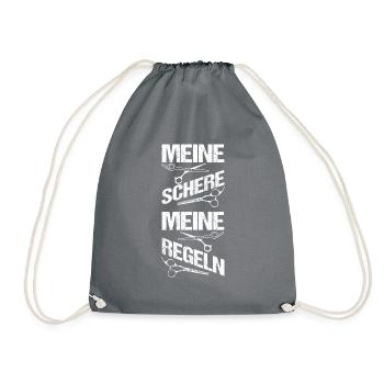 Meine Schere - Meine Regeln Friseur Salon Friseuri - Turnbeutel - Grau - Vorne