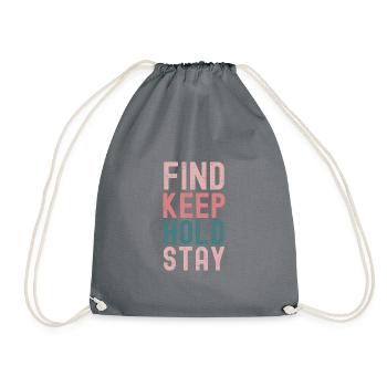 "Philosophy of Permanence" - Drawstring Bag - grey - Front