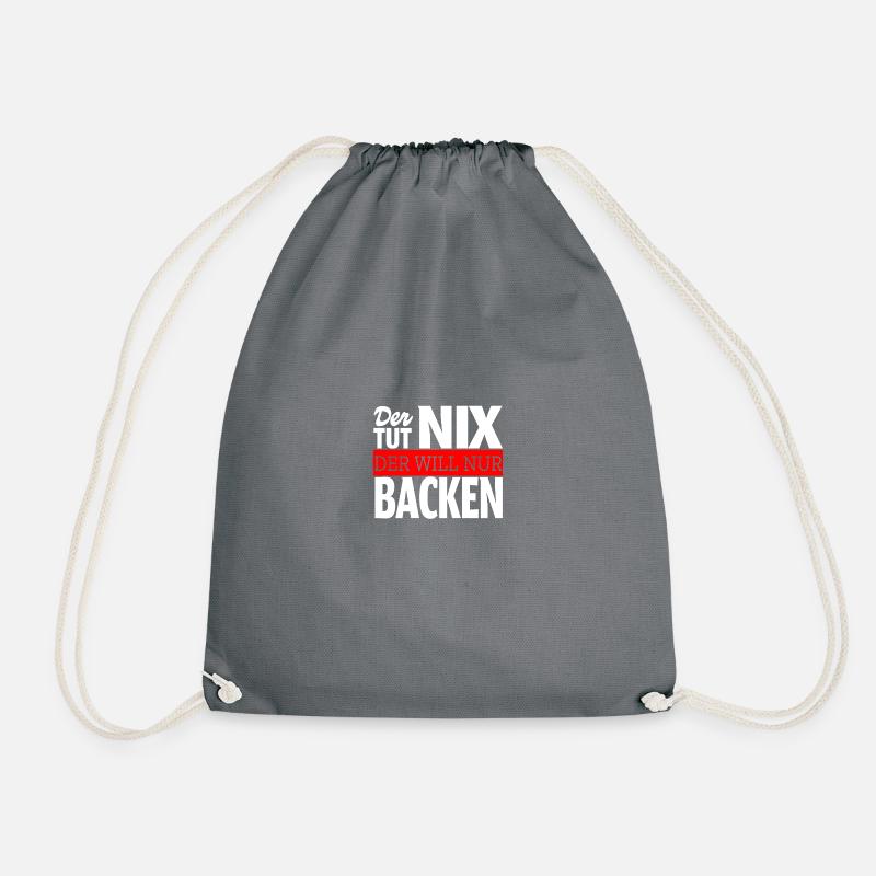 Der tut nix der will nur backen Bäcker Geschenk - Turnbeutel - Grau