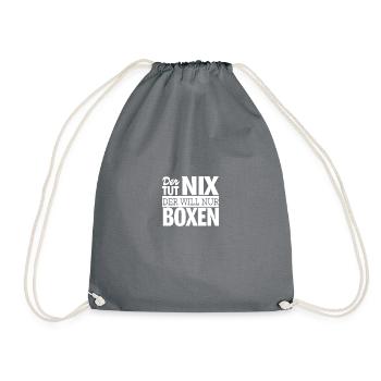Boxen Lustiger Boxer Spruch Geschenk Boxring - Turnbeutel - Grau - Vorne