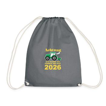 Achtung Ich Werde Ein Großer Bruder 2026 - Turnbeutel - Grau - Vorne