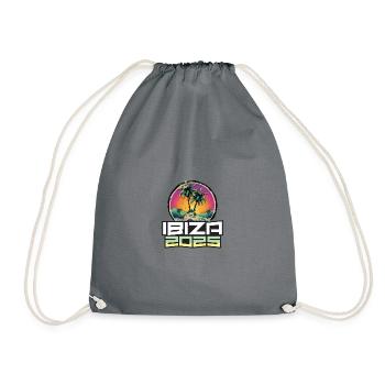 Ibiza 2025 Holiday Palm Trees - Drawstring Bag - grey - Front