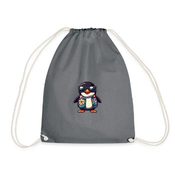 Penguin Comic Vacation - Drawstring Bag - grey - Front