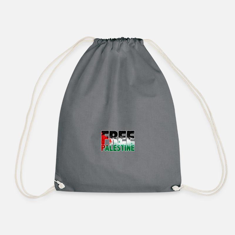 free Palestine - Drawstring Bag - grey