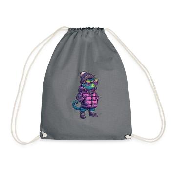 Caméléon Bande dessinée cool - Sac de sport léger - gris - Devant
