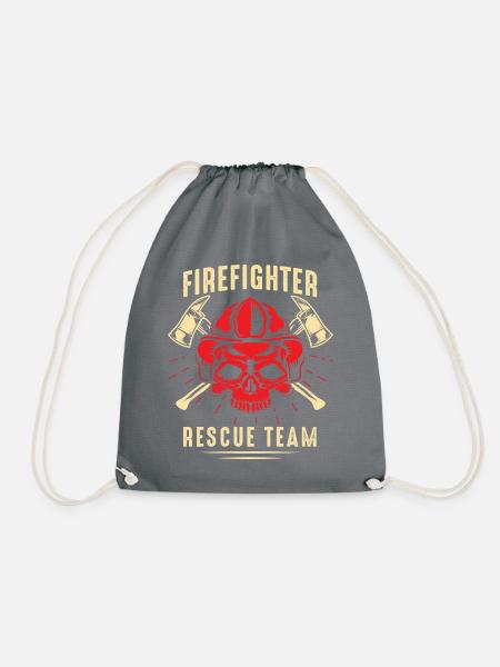 Feuerwehrmann Rettungs Team - Turnbeutel - Grau