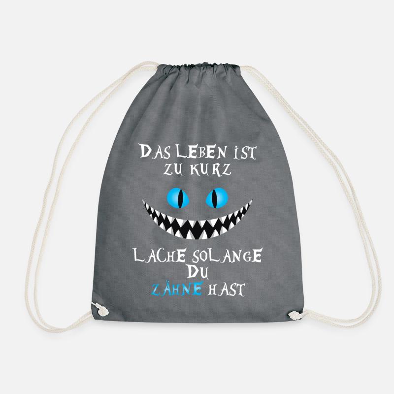 Katze Grinsekatze Geschenk Weihnachtsgeschenk - Turnbeutel - Grau