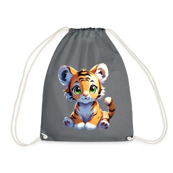 Mignon bébé tigre - Sac de sport léger - gris - Devant