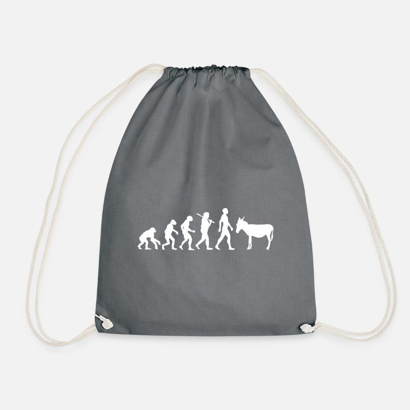 Evolution Esel Maultier Tier Geschenk idee - Turnbeutel - Grau
