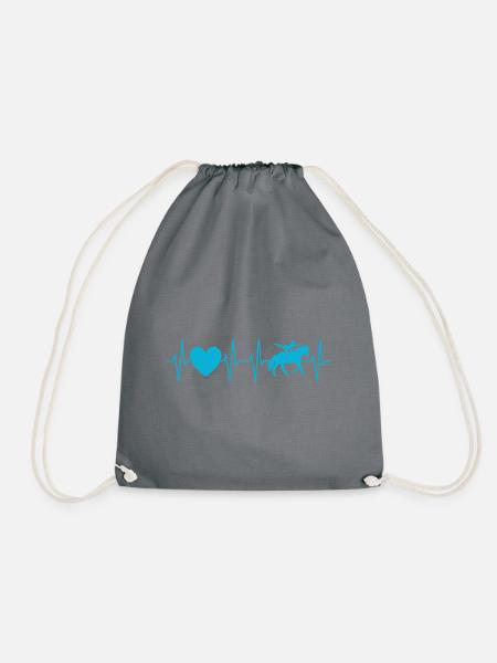 Volti Herzschlag hellblau - Voltigierer Geschenk - Turnbeutel - Grau