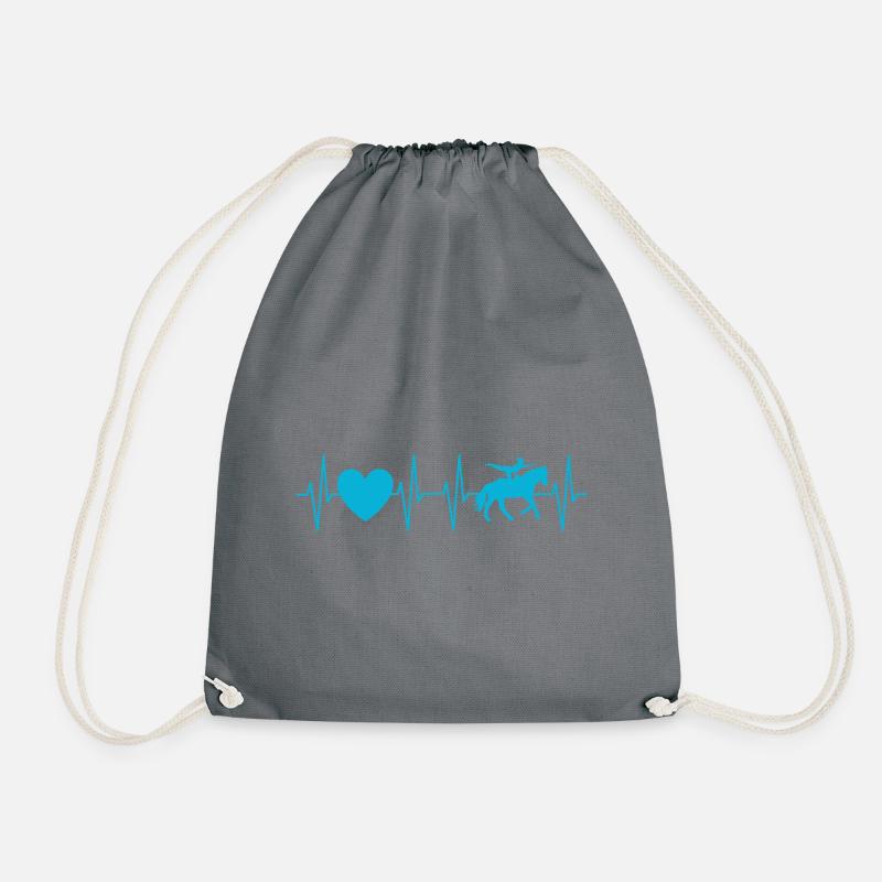 Volti Herzschlag hellblau - Voltigierer Geschenk - Turnbeutel - Grau