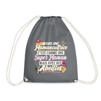 Super maman apicultrice cadeau fête des mères - Sac de sport léger - gris - Devant