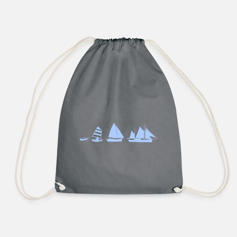 sailing - Drawstring Bag - grey