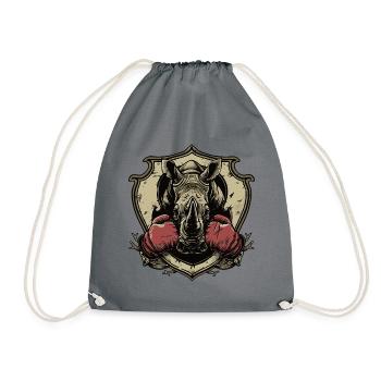 Nashorn Boxer MMA Logo - Turnbeutel - Grau - Vorne