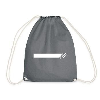 running silhouette line running run - Drawstring Bag - grey - Front